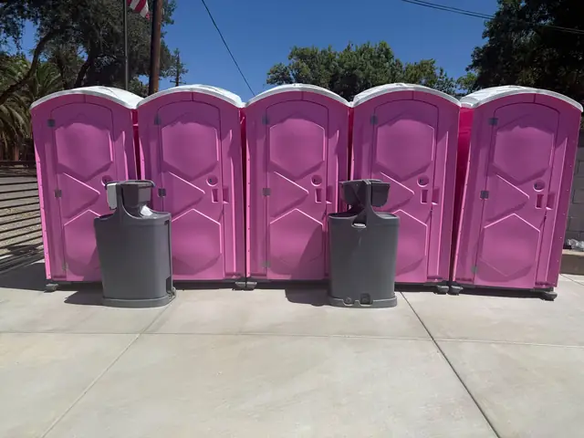 Event porta potties with handwashing stations